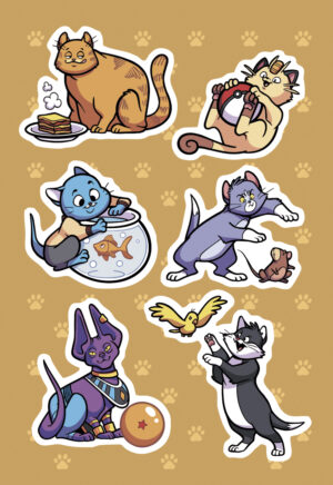 Cartela de adesivos - Gatinhos